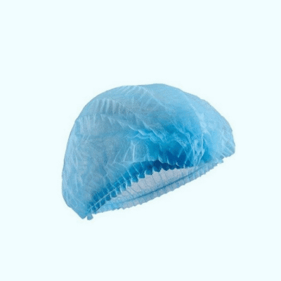 Charlotte jetable bleue en non-tissé avec clip – Sachet de 100 pièces – Safebox